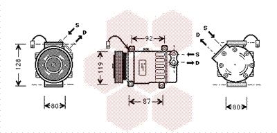 VAN WEZEL Kompressori, ilmastointilaite 0900K217